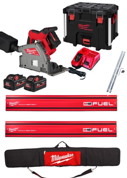 FUEL™ Akku-Tauchsäge M18FPS55-552P + Führungsschiene Set GR1400 / Milwaukee# 4933478778KIT